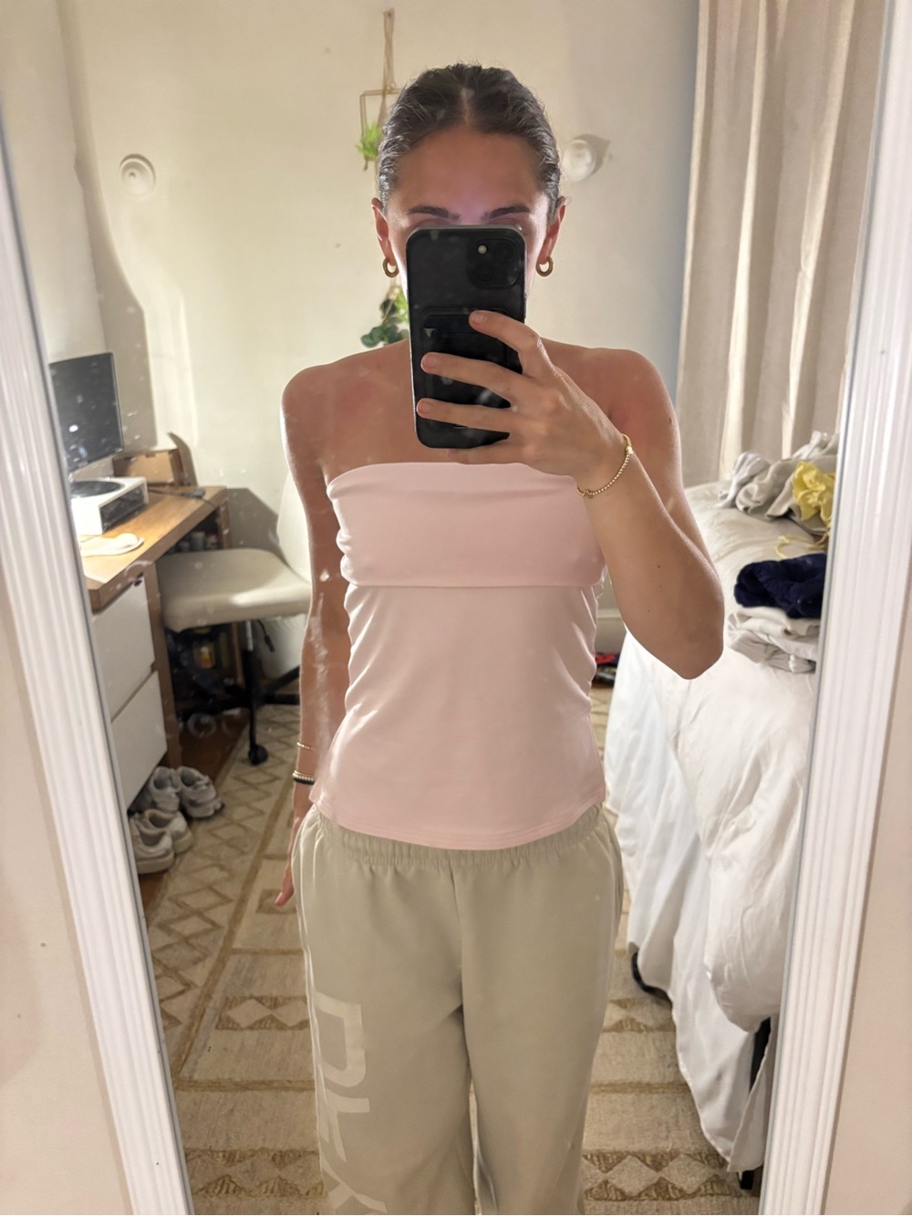 Clean Pink Strapless Tube Top